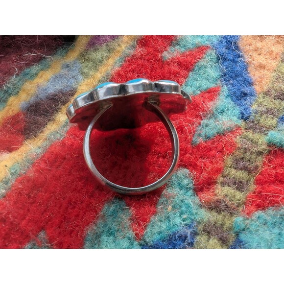 Vintage Sterling Silver Zuni Sunface Ring: Southwestern Inlay Ring - Picture 11 of 13